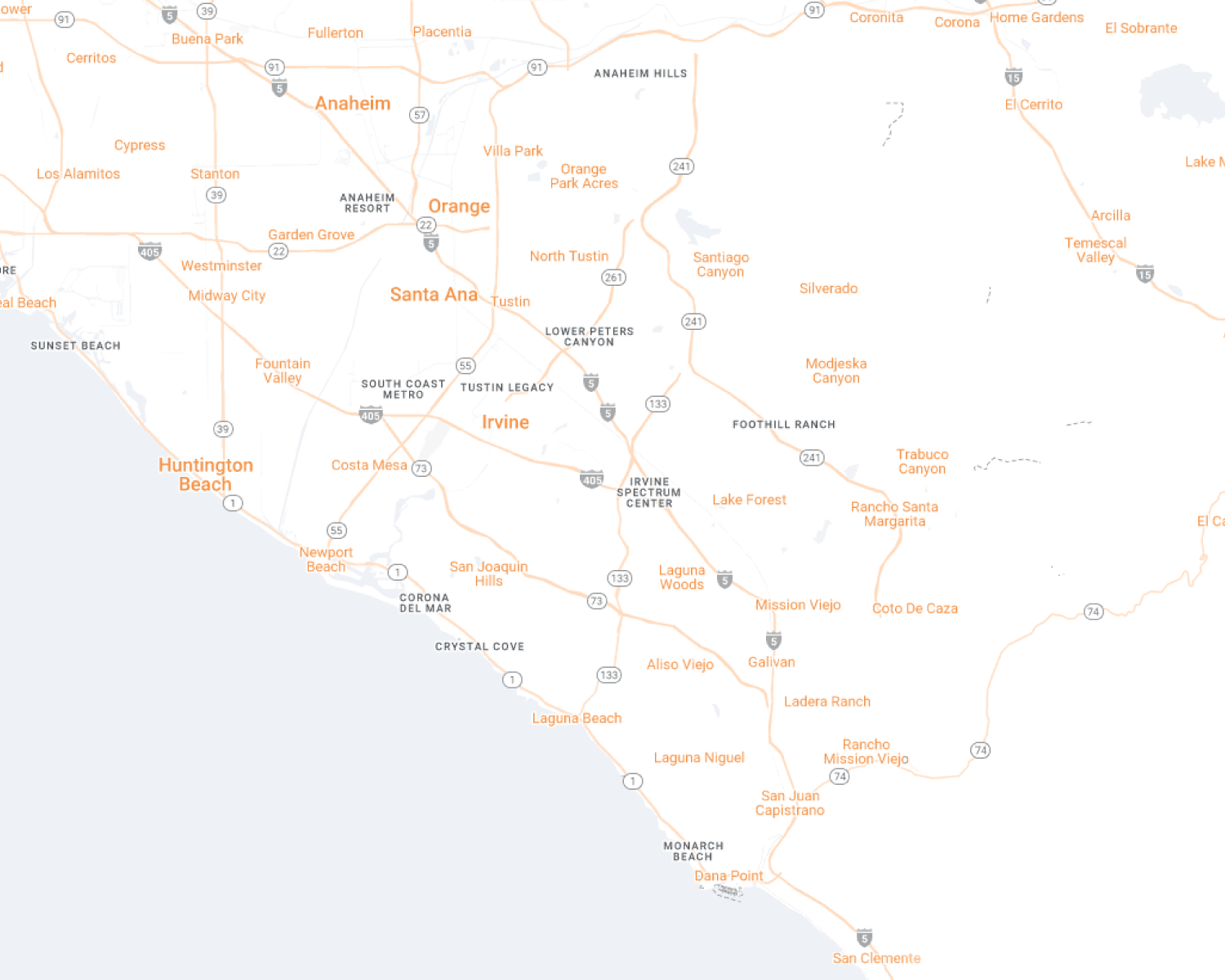 Orange County Desktop Map View