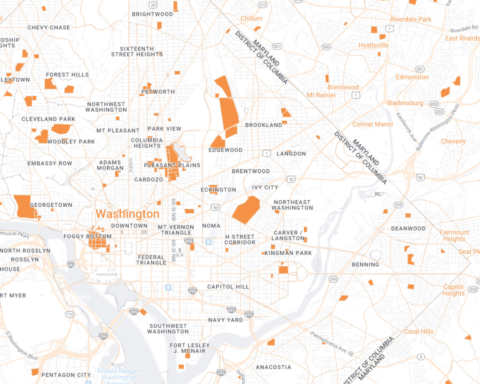 East Washington DC Maid Brigade Desktop Map