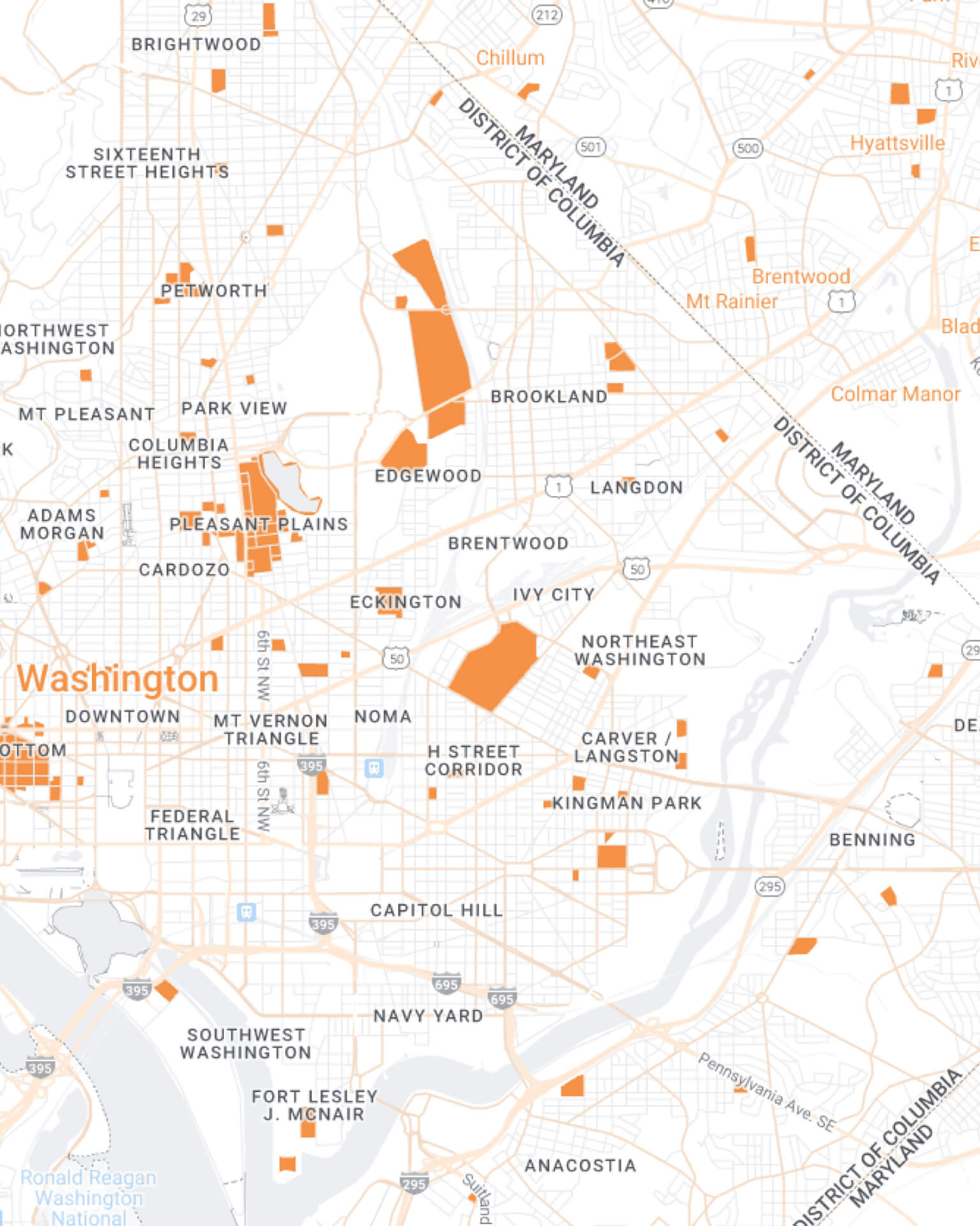 East Washington DC Maid Brigade Mobile Map