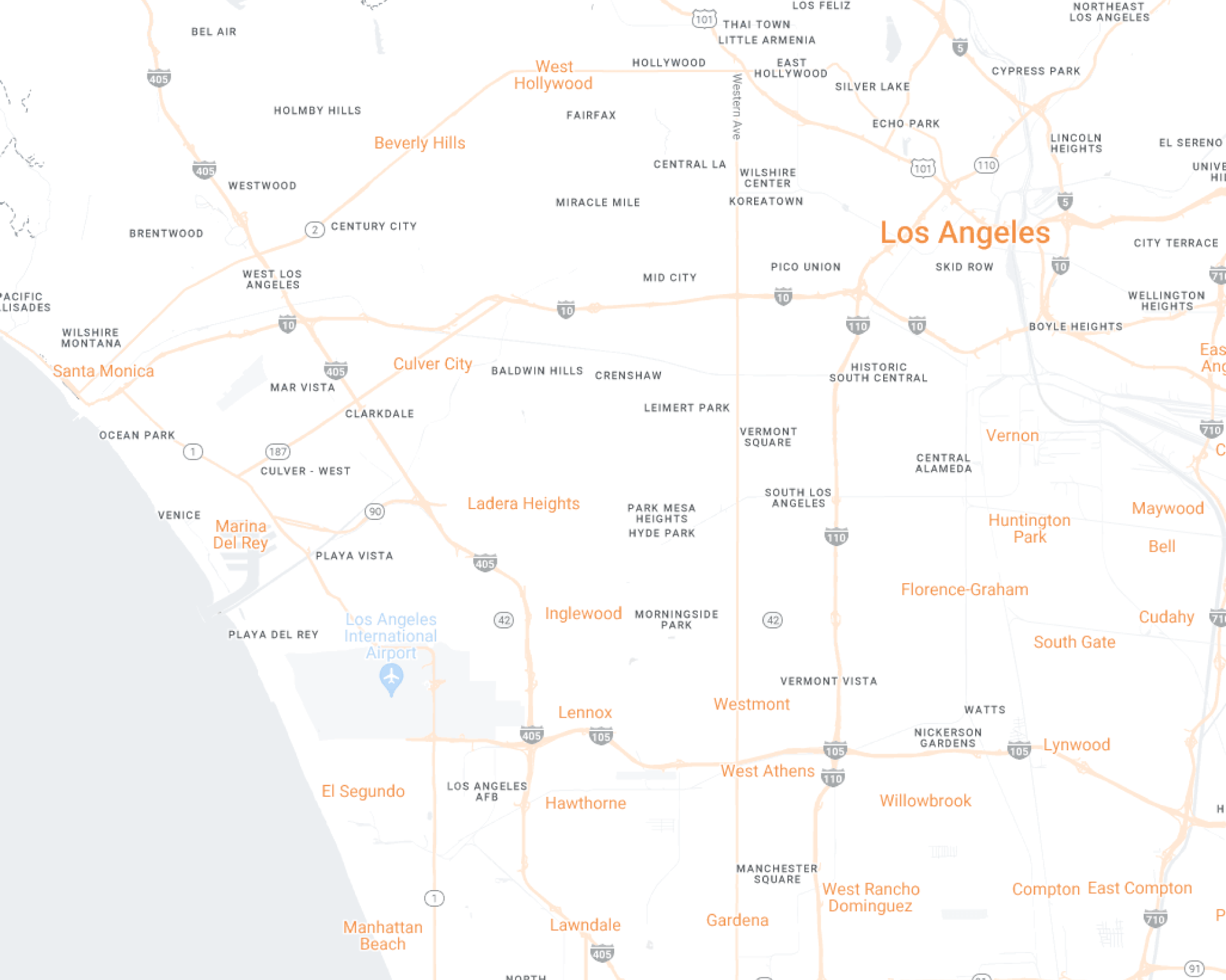 Los Angeles Maid Brigade Desktop Map