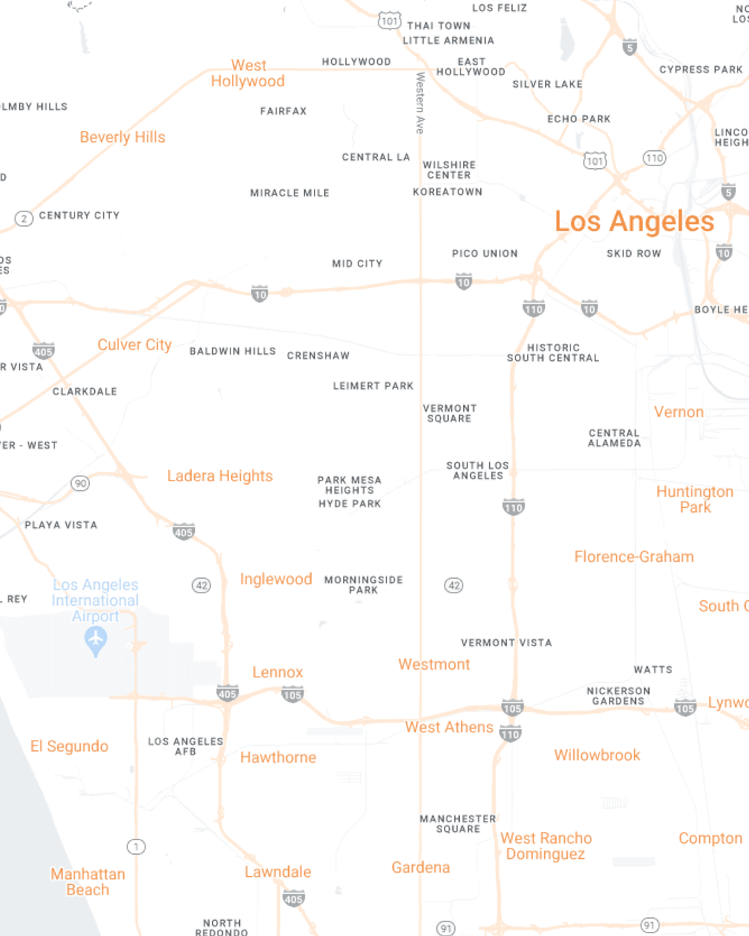 Los Angeles Maid Brigade Mobile Map