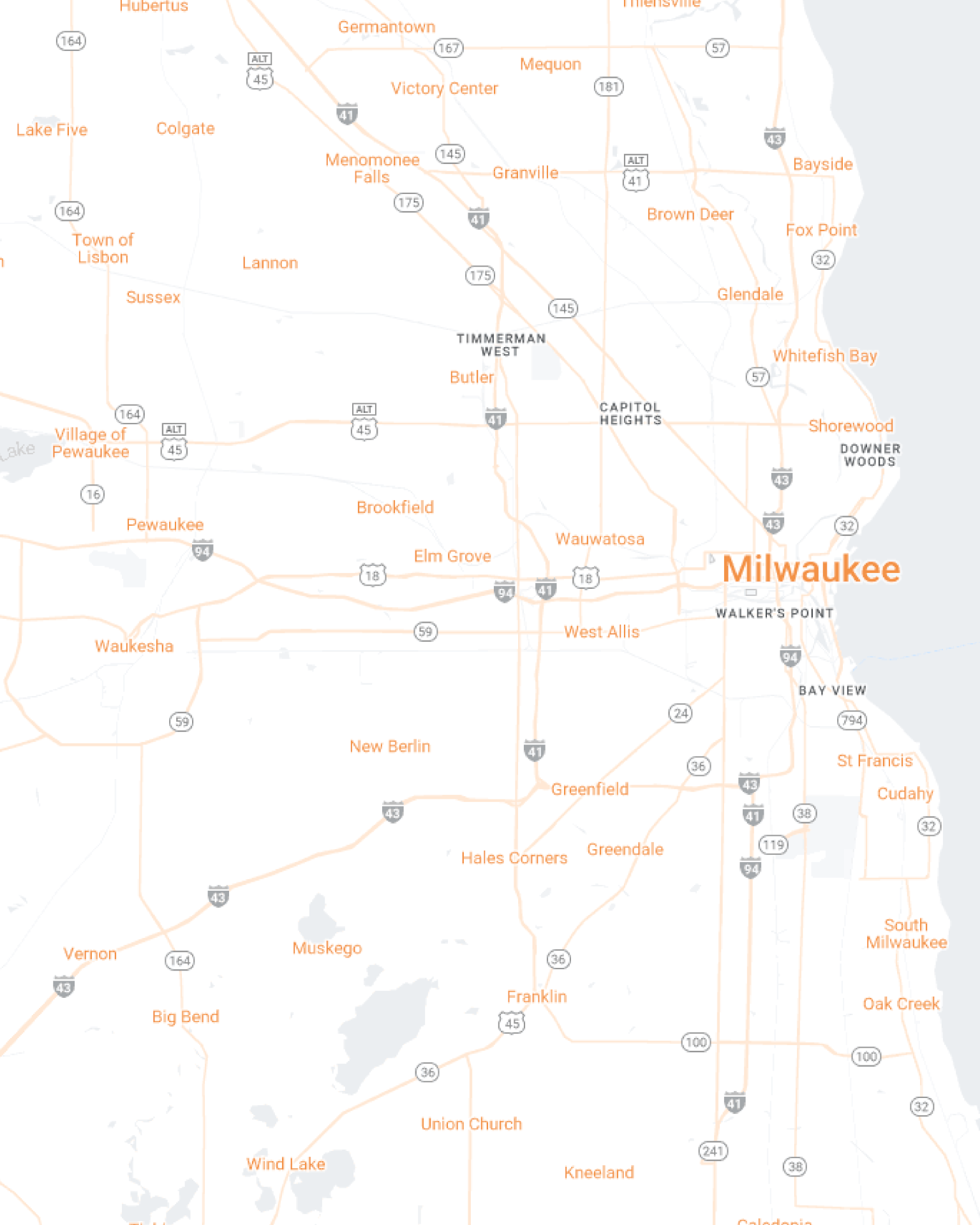 Milwaukee Maid Brigade Mobile Map