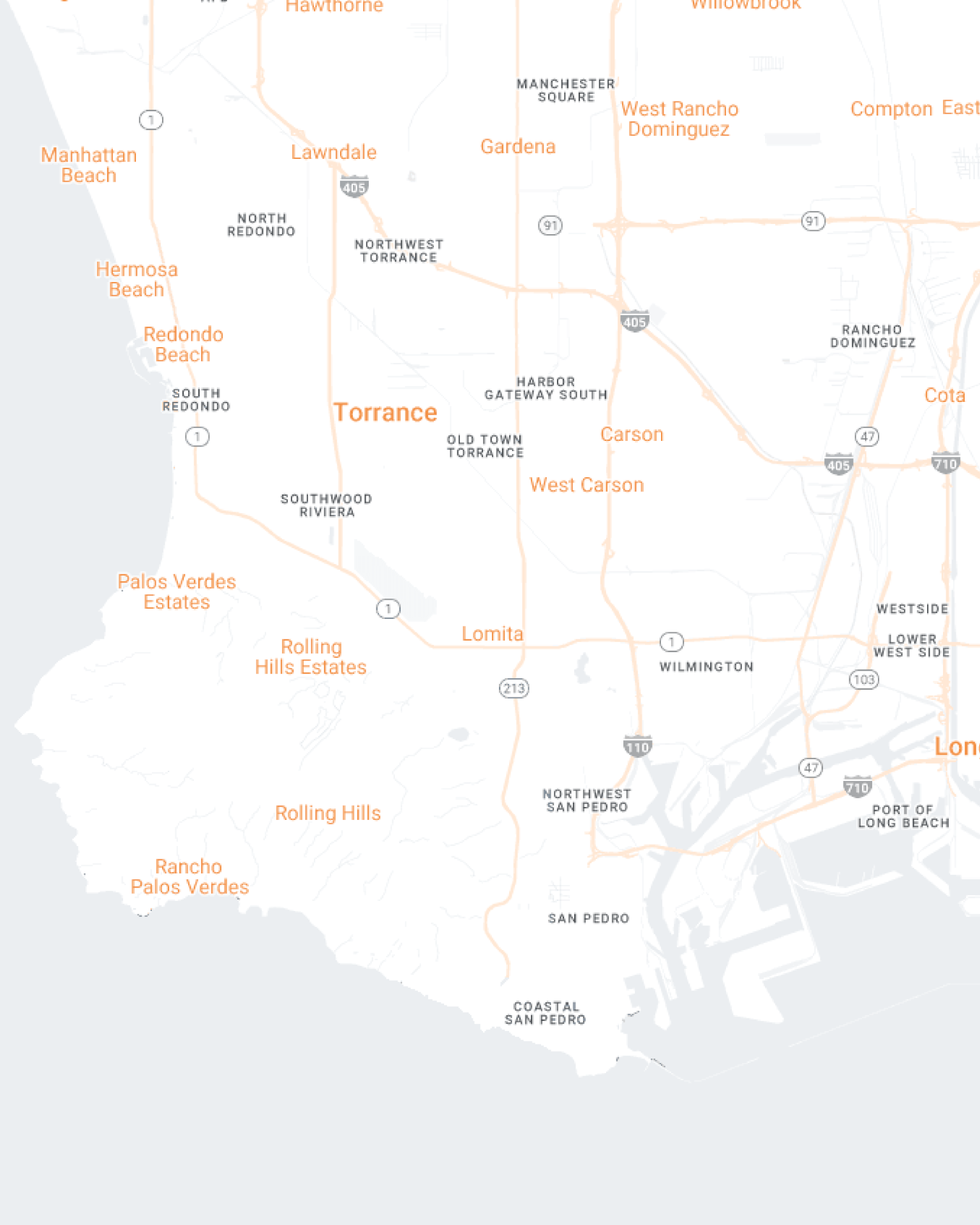 South Bay of LA Mobile Map