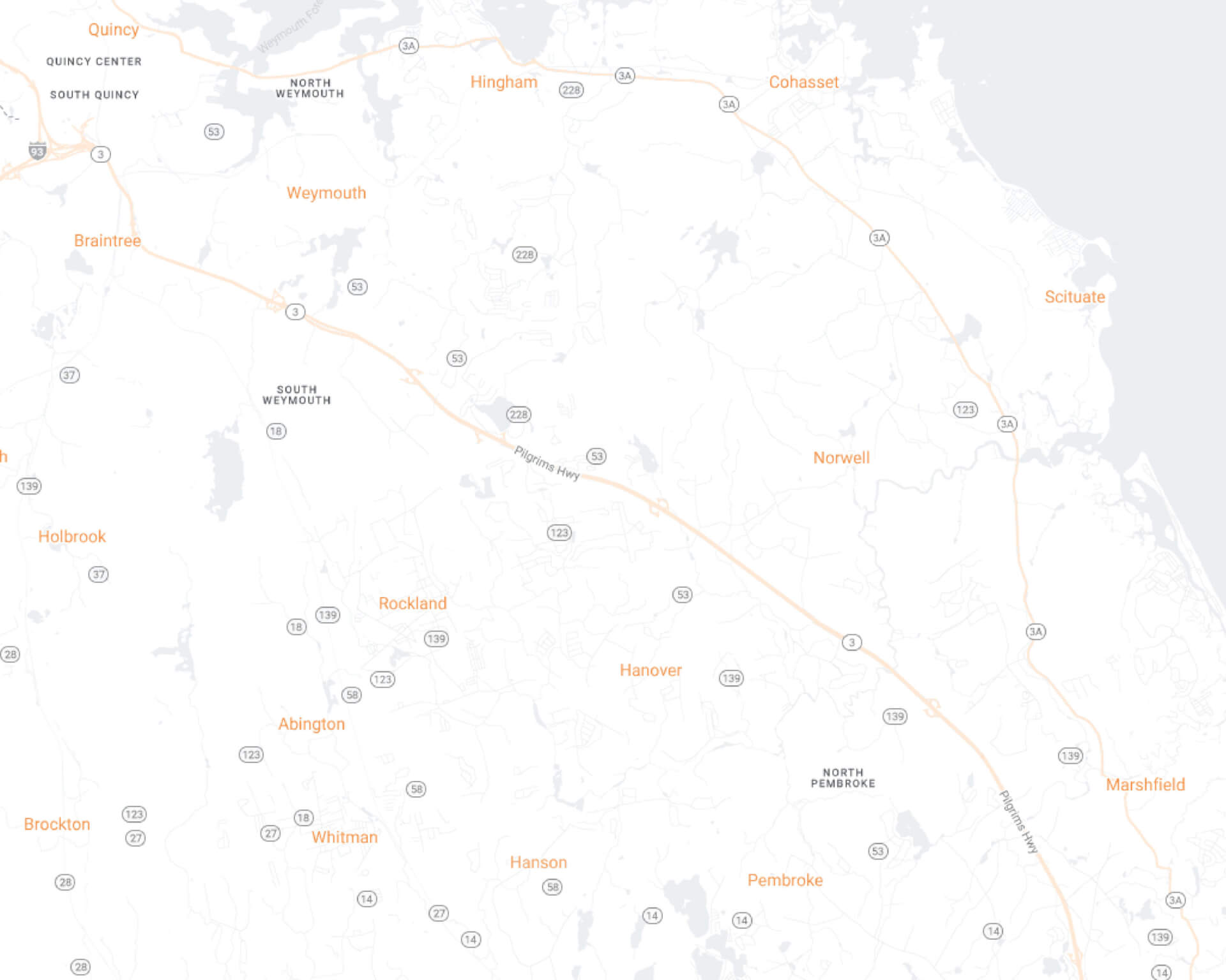 The South Shore Maid Brigade Desktop Map
