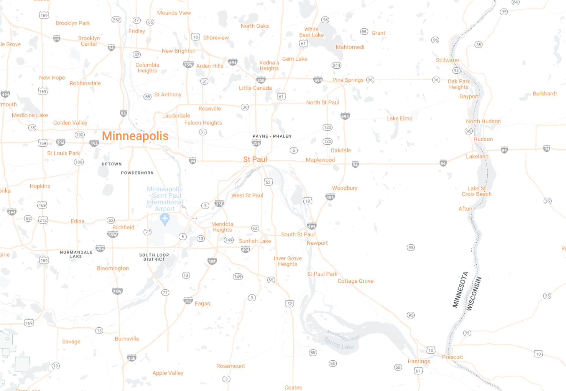 St. Paul Desktop Zoomed Out Map