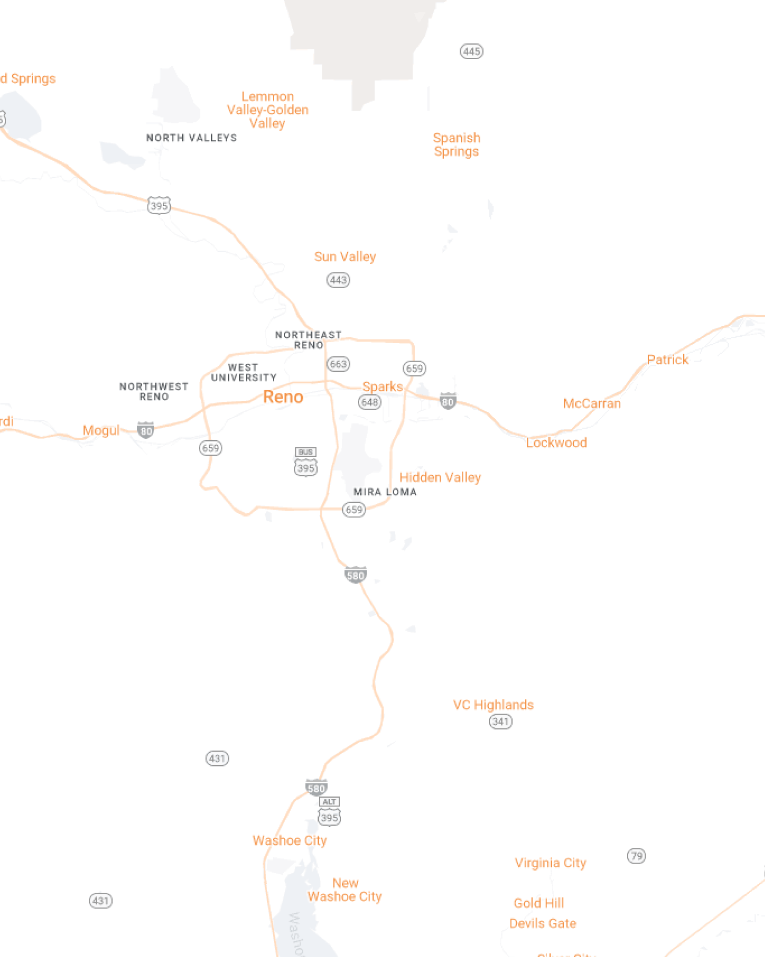 Reno mobile map view
