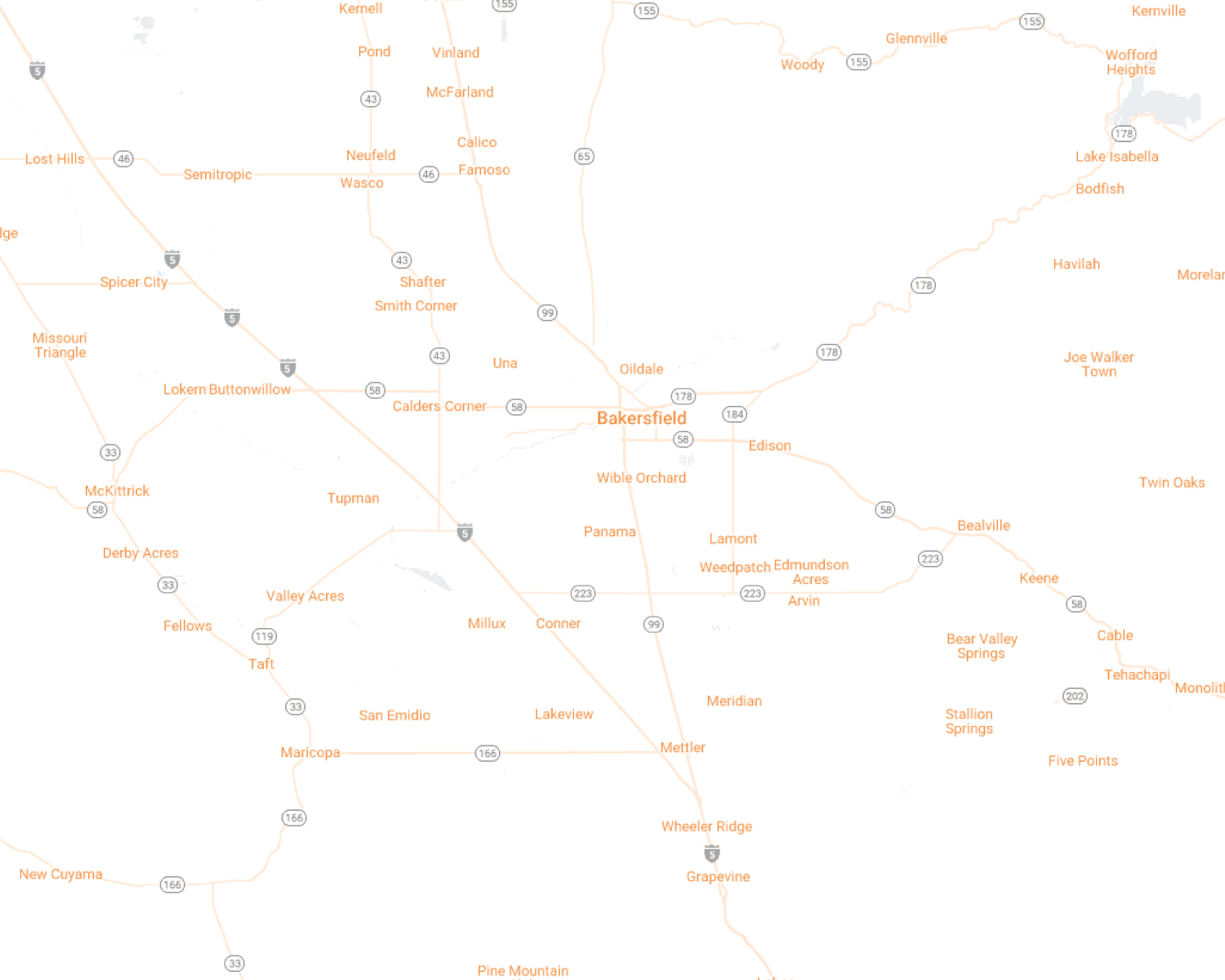 Bakersfield Desktop Map