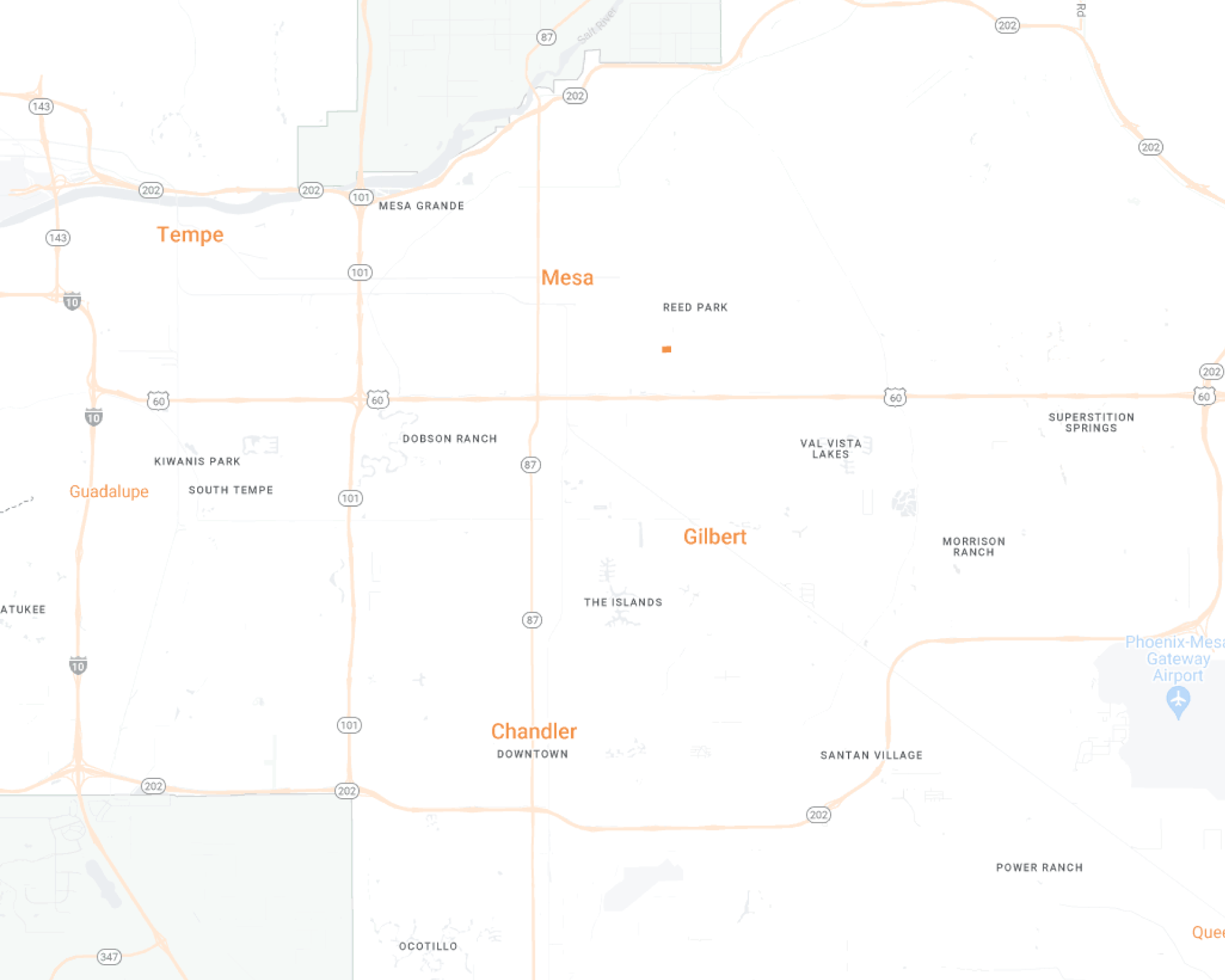 East Valley Desktop Map