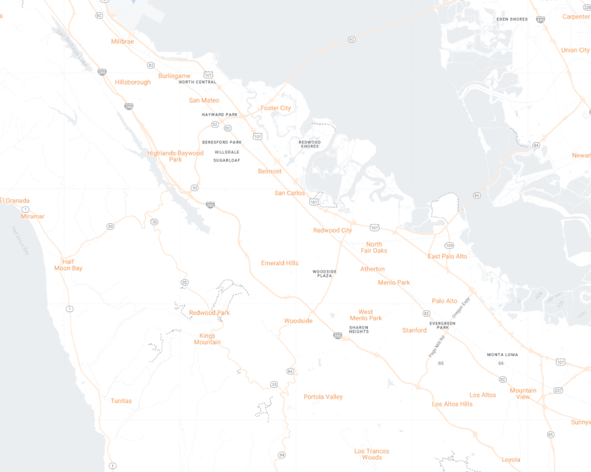 Redwood City Desktop Map