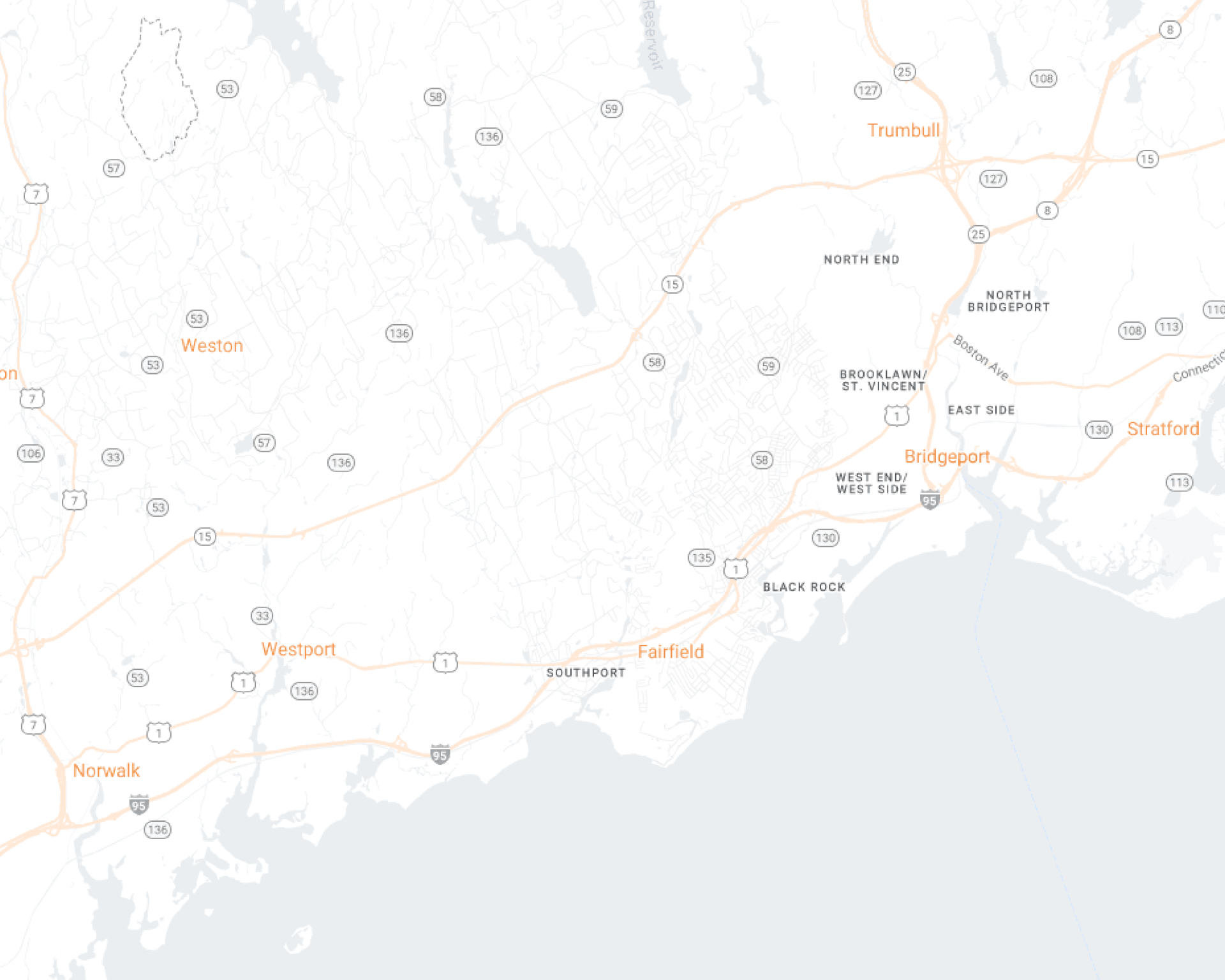 Southern Fairfield County Desktop Map