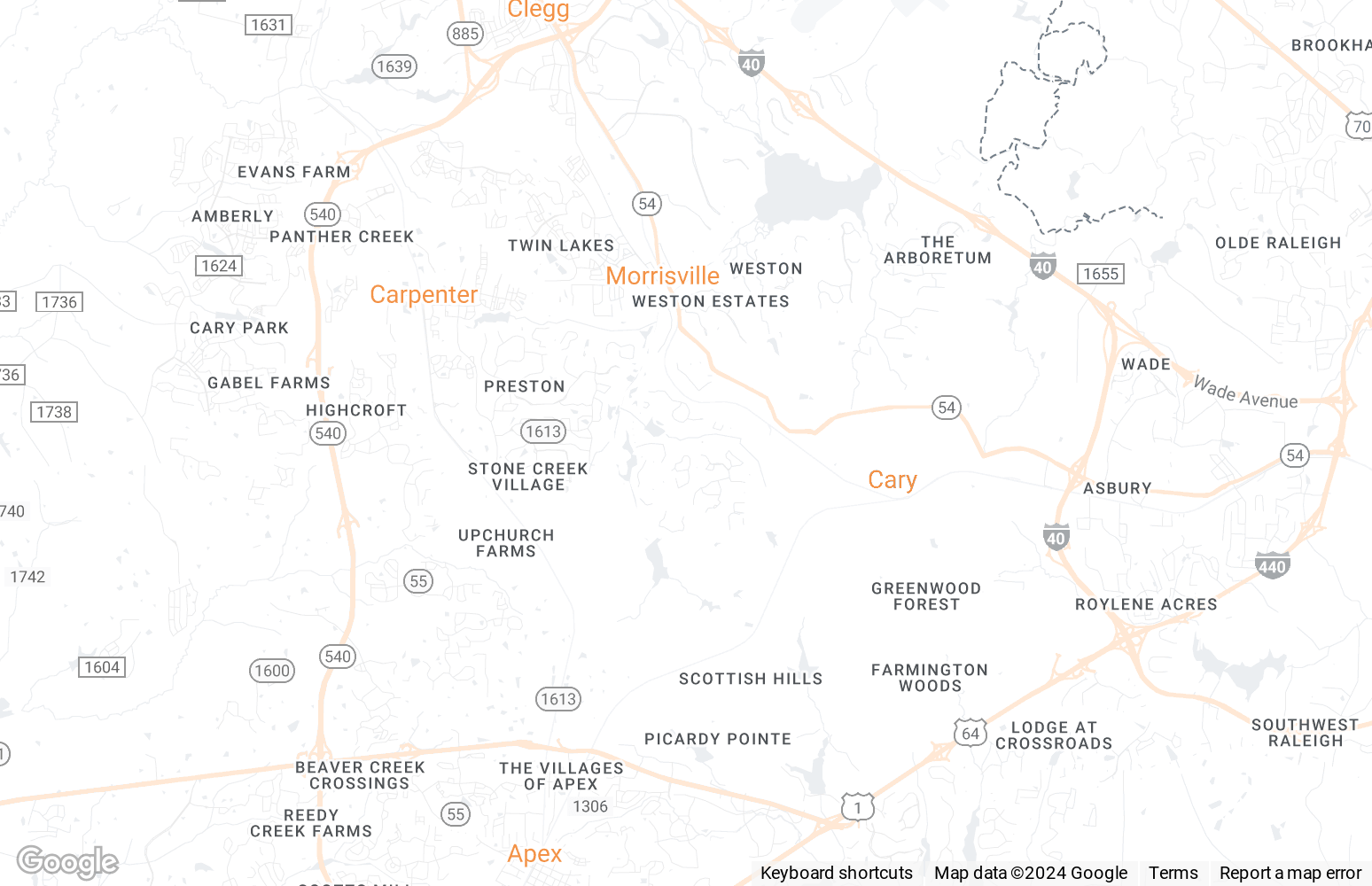 Cary NC Desktop Map